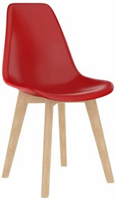Cadeiras de jantar 6 pcs plástico vermelho