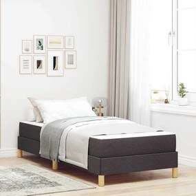 vidaXL Cama Box com colchão Marrom Escuro 90 x 200 cm tecido