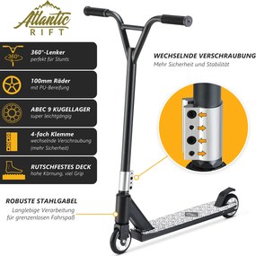 Trotinete acrobática Tundra Premium 64 x 48,5 x 84 cm Preto + Branco