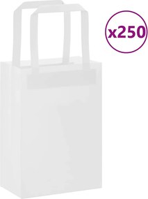 vidaXL Sacos de papel 250 unid com alças branco 15x8x21 cm