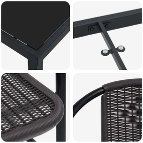 Conjunto de Jantar de Jardim com 5 Peças em Rattan Sintético Preto