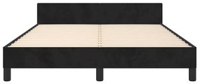 Estrutura de cama sem colchão 140x190 cm veludo preto