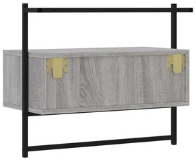 Móvel TV de parede 60,5x30x51 cm deriv. madeira cinzento sonoma