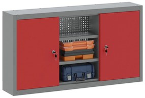 Armário de Ferramentas de Parede vidaXL com Painel de Ferramentas Verm