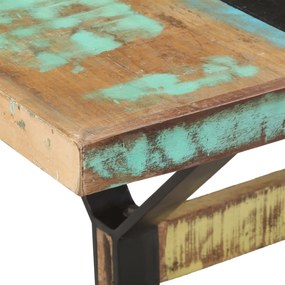 Mesa de jantar 160x80x76 cm madeira recuperada maciça