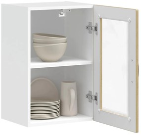 Armário de parede de cozinha porta vidro Porto carvalho sonoma