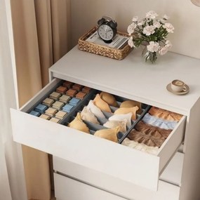 Conjunto de 3 organizadores dobráveis para gavetas, 19/32 x 40 x 10 cm, Cinzento