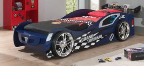 Conjunto Cama de Criança Carro GRAND TURISMO + COLCHÃO 90x200cm Azul