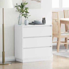 Criado-mudo vidaXL com LED Branco 71x34,5x75 cm Madeira de engenharia