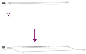 Toldo Retrátil with Manual Azul e branco 6 x 3 m Tecido e metal