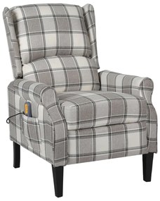 329314 vidaXL Poltrona de massagens reclinável tecido cinzento