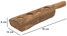 Castiçal em Madeira Teca Reciclada – 51x14x6 cm
