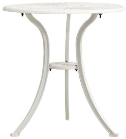 315581 vidaXL Mesa de jardim 62x62x65 cm alumínio fundido branco