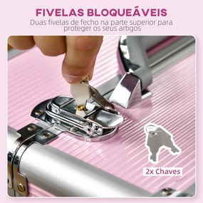 Mala de Maquilhagem Professional Mala para Cosméticos com Rodas 6 Gave