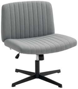 HOMCOM Cadeira de Escritório sem Apoio para os Braços Função Basculante e Altura Ajustável 61x64x76-86 cm Cinzento