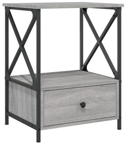 Mesas de cabeceira 2pcs derivados de madeira cinza sonoma