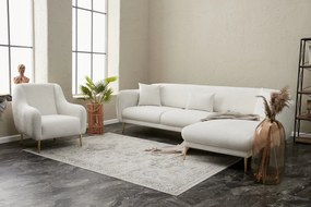 Sofá-Cama de Canto Simena – Creme Dourado – 77x77x70 cm