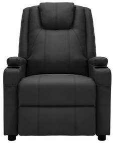 Poltrona Kaila de Massagens Reclinável em Couro Artificial - Preto - D