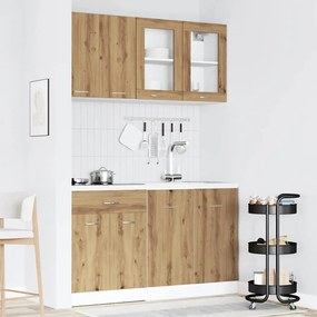 vidaXL 4pcs armário de cozinha conj. deriv. madeira carvalho artisiano