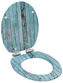 Assento sanita c/ tampa de fecho suave MDF design madeira velha