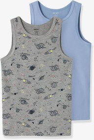 Lote de 2 tops WELTRAUM NAME IT para menino cinza mesclado