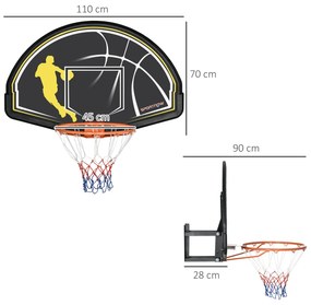 SPORTNOW Tabela de Basquetebol de Parede Tabela de Basquetebol para In