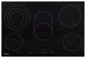 51441 vidaXL Placa de cerâmica com 5 discos ecrã tátil 8500 W 90 cm