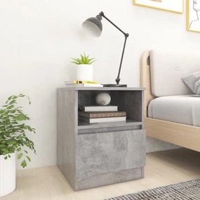 vidaXL Mesas de cabeceira 2 pcs derivados de madeira cinza cimento