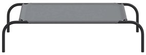 Cama para cães elevada 90x50x20cm tecido oxford e aço cinzento