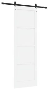 Porta deslizante com ferragens 'ORKDAL'em pinho branco maciço