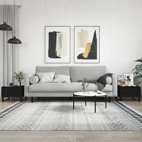 vidaXL Mesas de centro 2 pcs 50x46x35 cm derivados de madeira preto