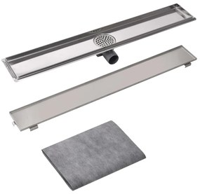 Dreno de chuveiro linear 830x140 mm aço inoxidável