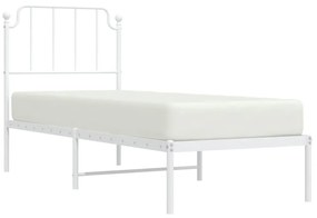 Estrutura de cama com cabeceira 80x200 cm metal branco