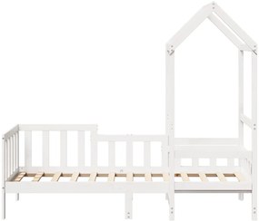 Sofá-cama c/ telhado 90x190 cm madeira de pinho maciça branco