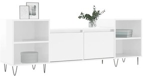 Móvel de TV 160x35x55 cm derivados de madeira branco brilhante