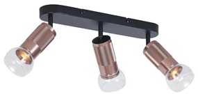 Foco de teto arredondado bronze escuro 3-luzes ajustável - Veerle