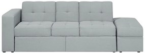 Sofá-cama de 3 lugares em tecido cinzento claro com repousa-pés FALSTER Beliani