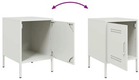 Mesas de cabeceira 2 pcs 36x39x50,5 cm aço branco