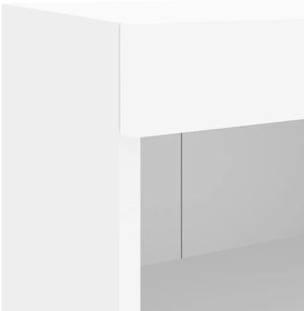 Mesa de cabeceira de parede com luzes LED branco