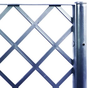 Vaso/floreira de jardim c/ treliça 160x40x140 cm PP cinzento azul