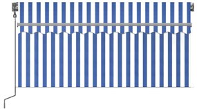 Toldo automático c/ estore/LED/sensor vento 3x2,5m azul/branco