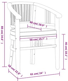 5 pcs conjunto de jantar p/ jardim madeira de teca maciça