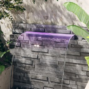 vidaXL Cascata com luzes LED RGB 90 cm acrílico