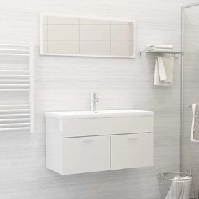 vidaXL Conj. móveis casa de banho derivados madeira branco brilhante