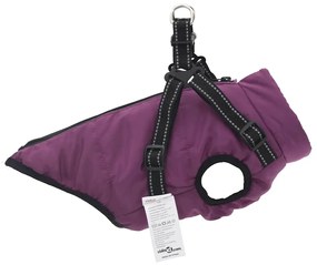 casaco para cães com arnês impermeável reflexivo roxo L28