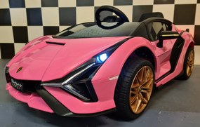 Carro infantil a bateria 12V Lamborghini Sian rosa