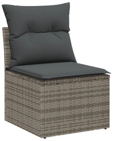 Conjunto de Sofá de Jardim vidaXL 5 Peças com Almofadas Preto Poliratt