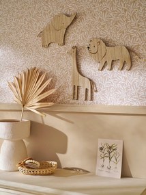 Lote de 3 decorações de parede Animais da Selva bege