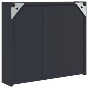 Armário espelhado p/ casa de banho c/ LEDs 60x13x52 cm cinzento