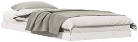 Estrutura de Cama de Chão vidaXL Branca 100x210 cm em Madeira Sólida d